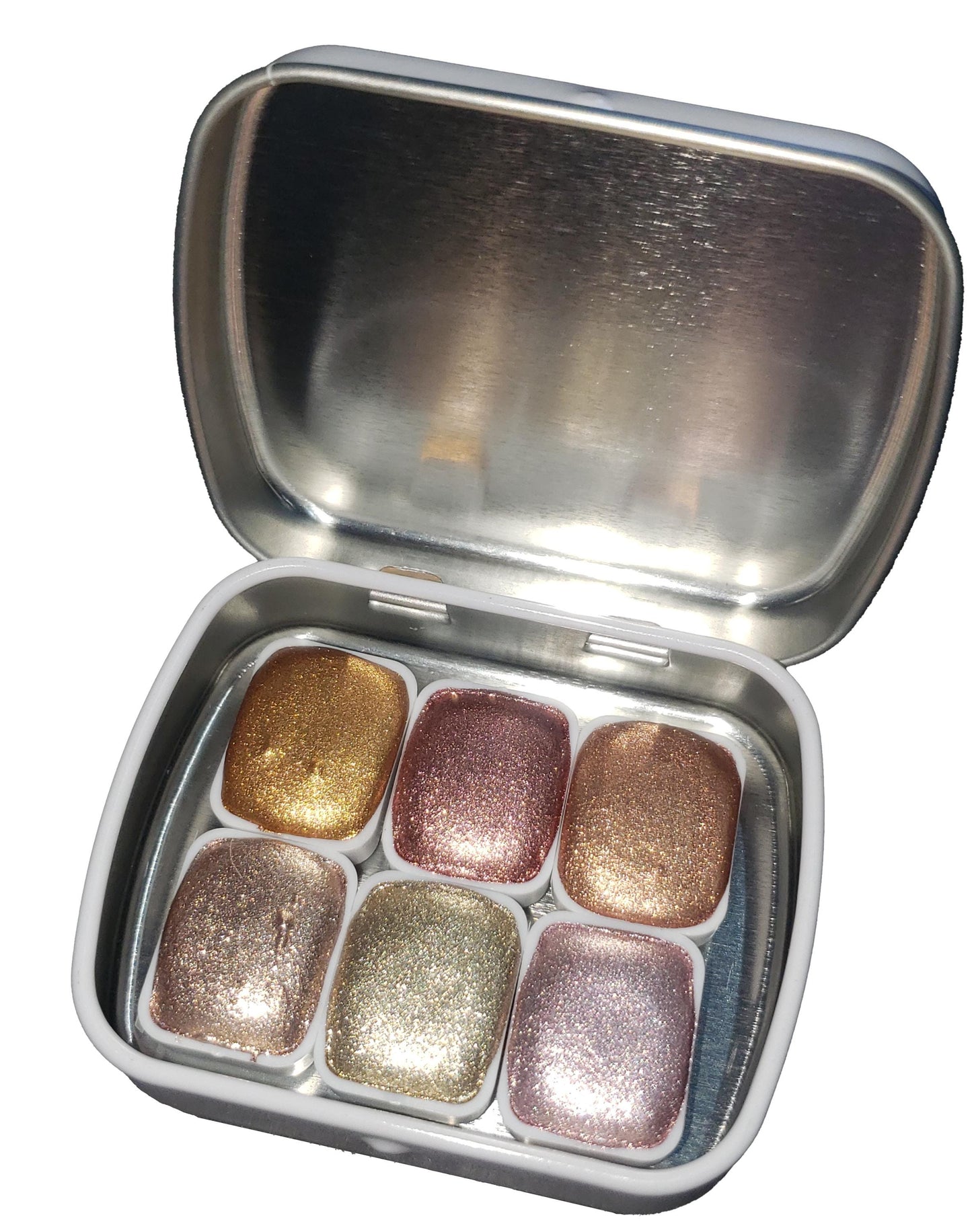 Pastel Series * Quarter Pan* Pastel Gold Chrome Watercolour Paint - Artist Palette Set - Handmade Metallic Paint