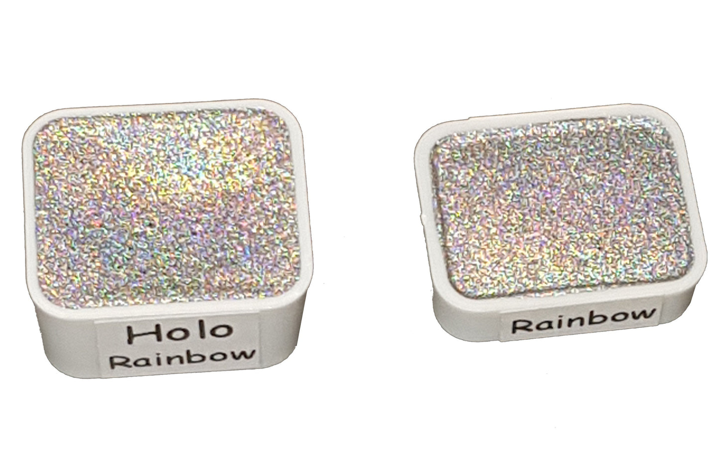 Rainbow - Handmade Holographic Watercolour Paint - Half Pan - Metallic Glitter Shiny Pearlescent Holo Chrome Shimmer