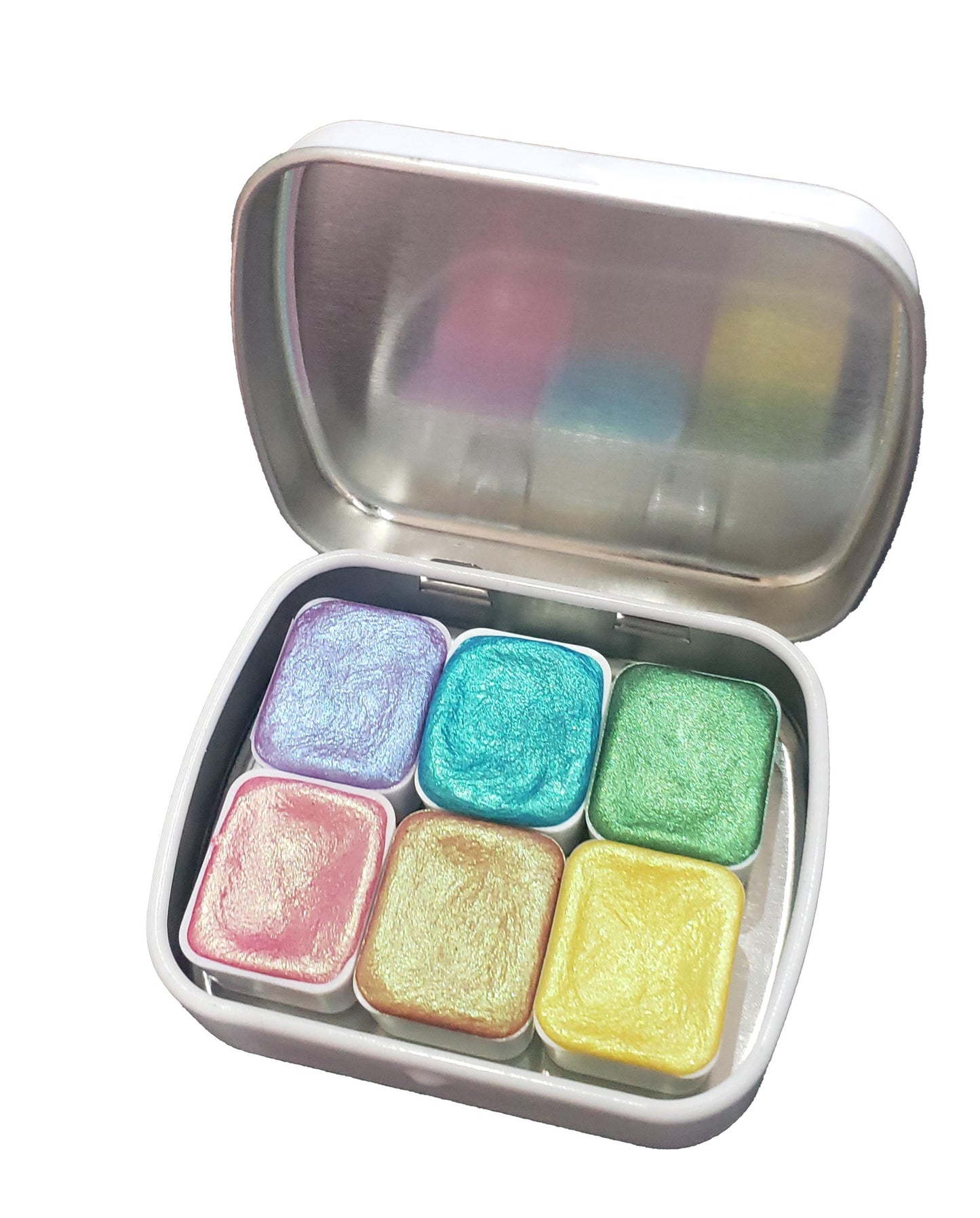 Rainbow Series * Half Pan* Handmade Metallic Watercolour Paint - Artist Palette Set