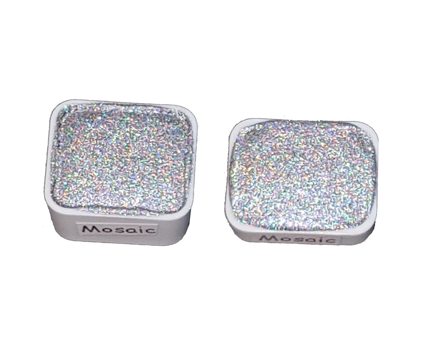 Mosaic - Handmade Holographic Watercolour Paint - Half Pan - Metallic Glitter Shiny Pearlescent Holo Chrome Shimmer