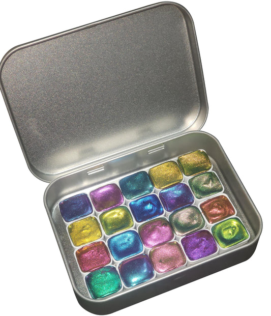 Mega Paint Set - 20 Colours - Vivid Series Supershift Chameleon Watercolour Paint Artist Palette - Colour Shifting Paint - Handmade