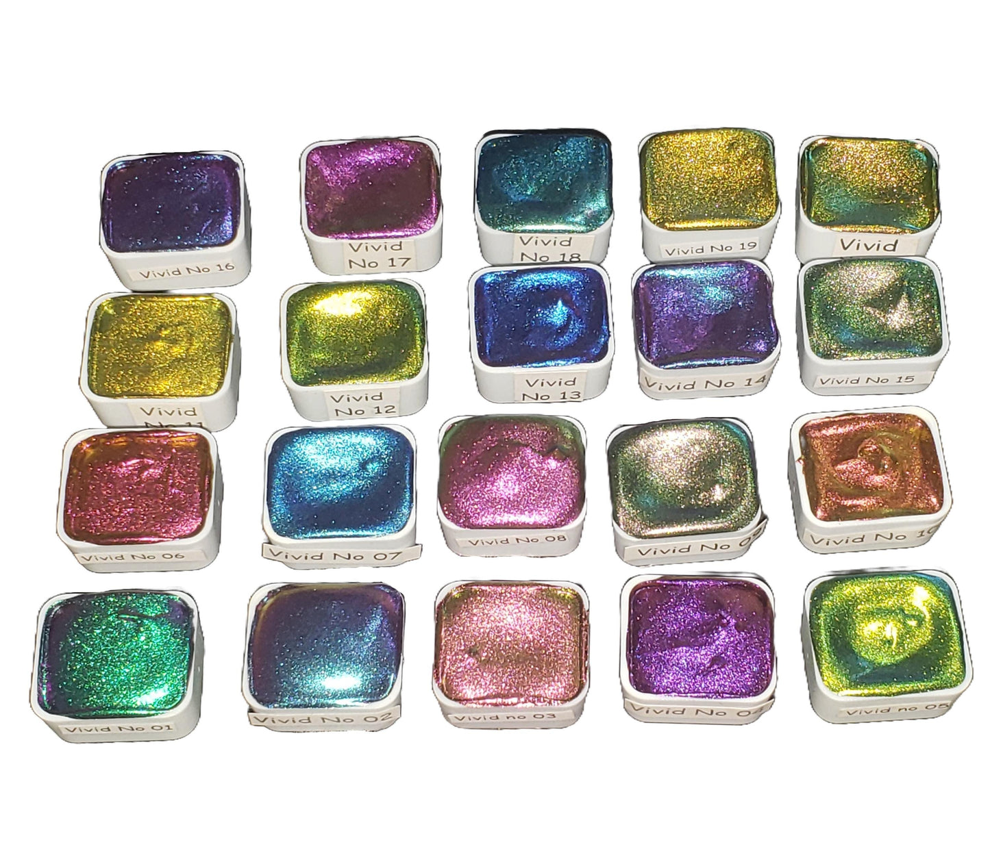 Mega Paint Set - 20 Colours - Vivid Series Supershift Chameleon Watercolour Paint Artist Palette - Colour Shifting Paint - Handmade