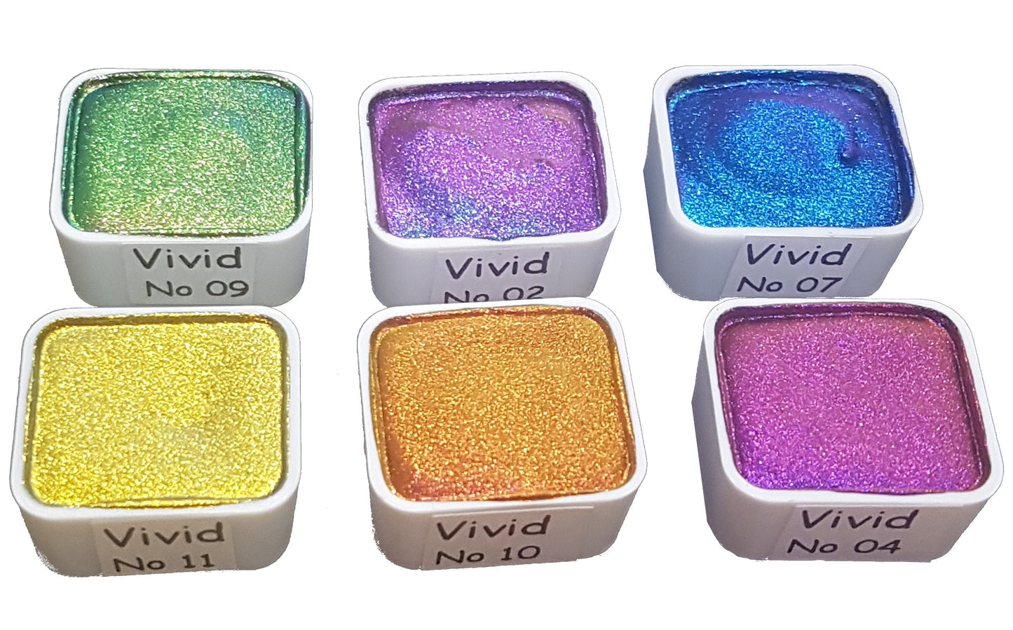 Vivid Series Vol 2 *Half Pan* Supershift Chameleon Watercolour Paint Artist Palette Set - Colour Shifting Paint - Handmade