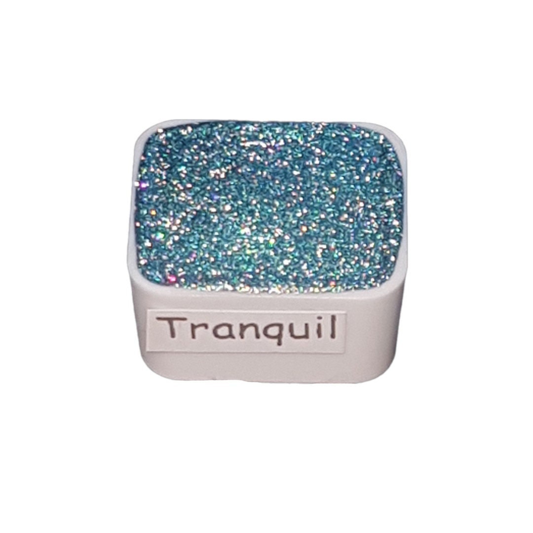 Tranquil *Limited Edition* Chameleon + Holo Handmade Watercolour Paint - Half Pan - Chrome Metallic Color Shift Paint