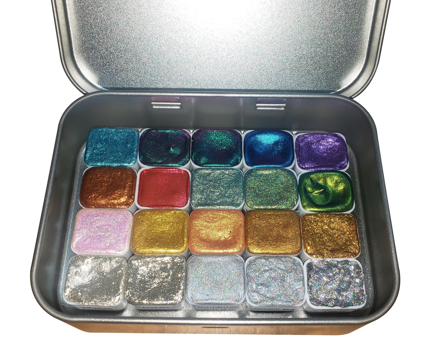 Bestseller Paint Set - 20 Colours -  Handmade Metallic Shimmer Watercolour Paint Palette - Holo, Chrome, Chameleon