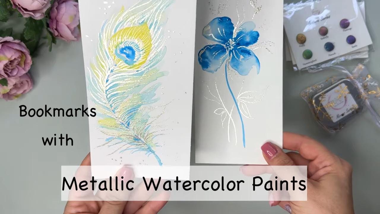 Mirror Series - Handmade Silver Chrome Watercoulor Paint Dot Card - Set of 6 Colours - Sample Tester