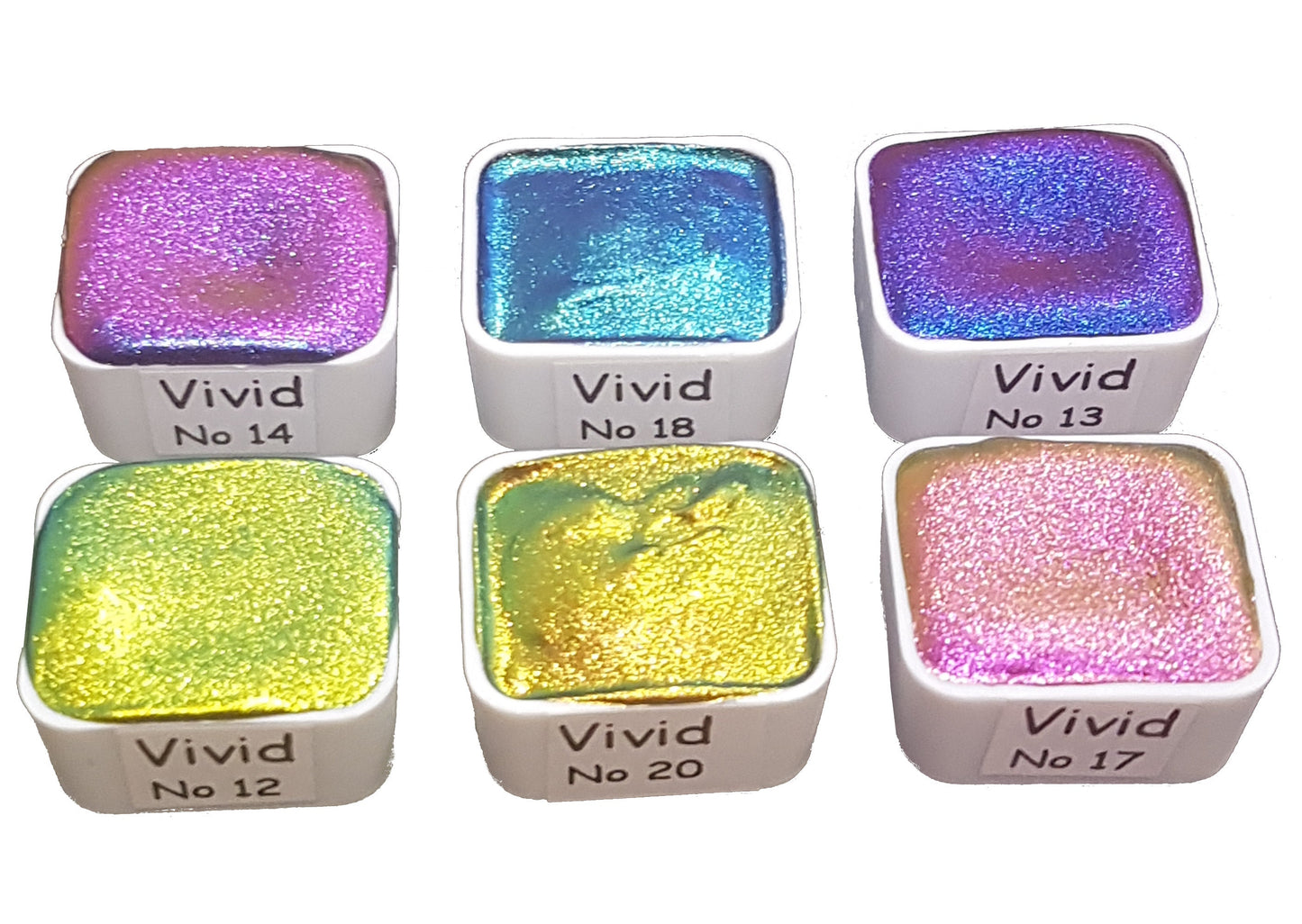 Vivid Series Vol 3 *Half Pan* Supershift Chameleon Watercolour Paint Artist Palette Set - Colour Shifting Paint - Handmade