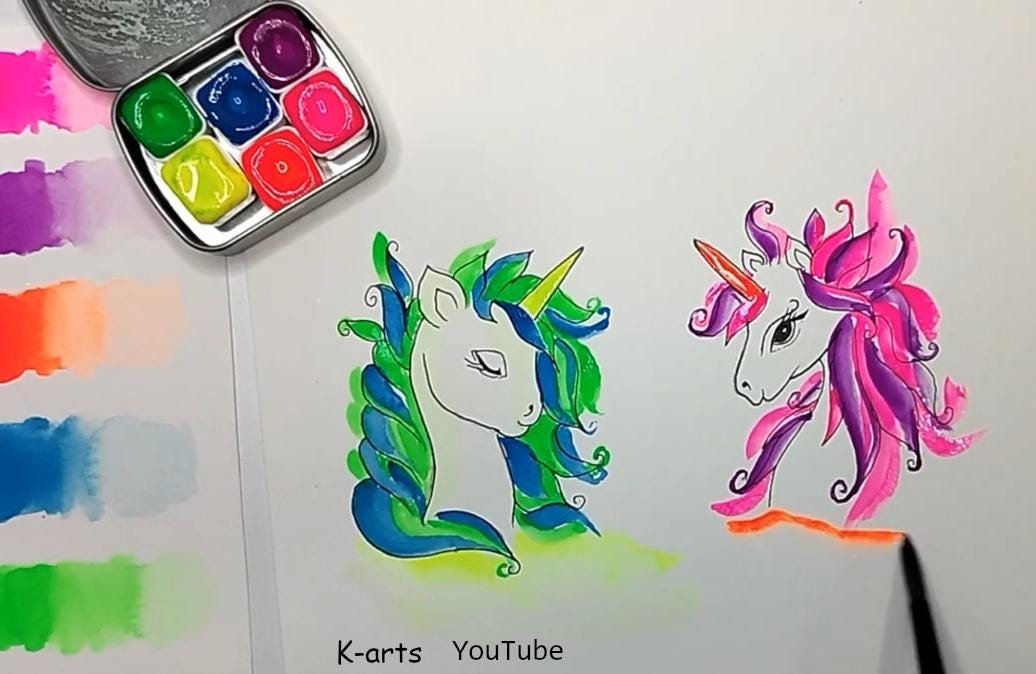 Neon Series Handmade Neon Watercolour Paint Dot Card - Set of 6 Colours - Sample Tester