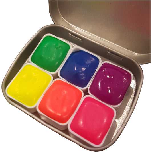 Neon Series * Half Pan* Handmade Watercolour Paint Palette Set - Artist Gift - Calligraphy Hand Lettering