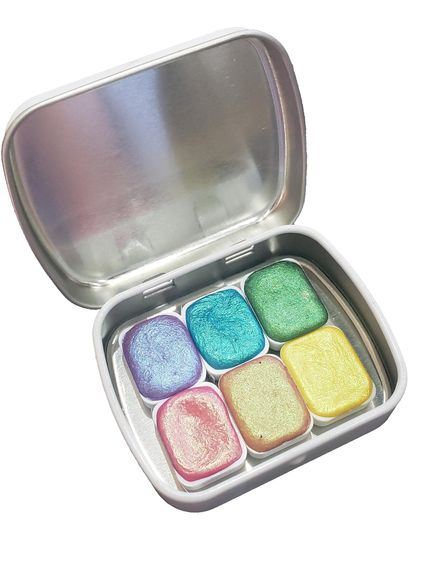 Rainbow Series * Quarter Pan* Handmade Metallic Watercolour Paint - Artist Palette Set