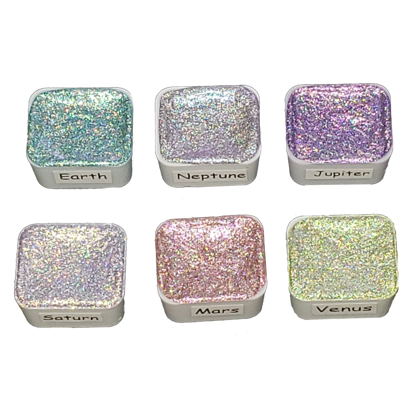 Planet Series *Half Pan* Holo Chameleon Watercolour Paint Artist Palette Set - Colour Shifting Paint - Handmade