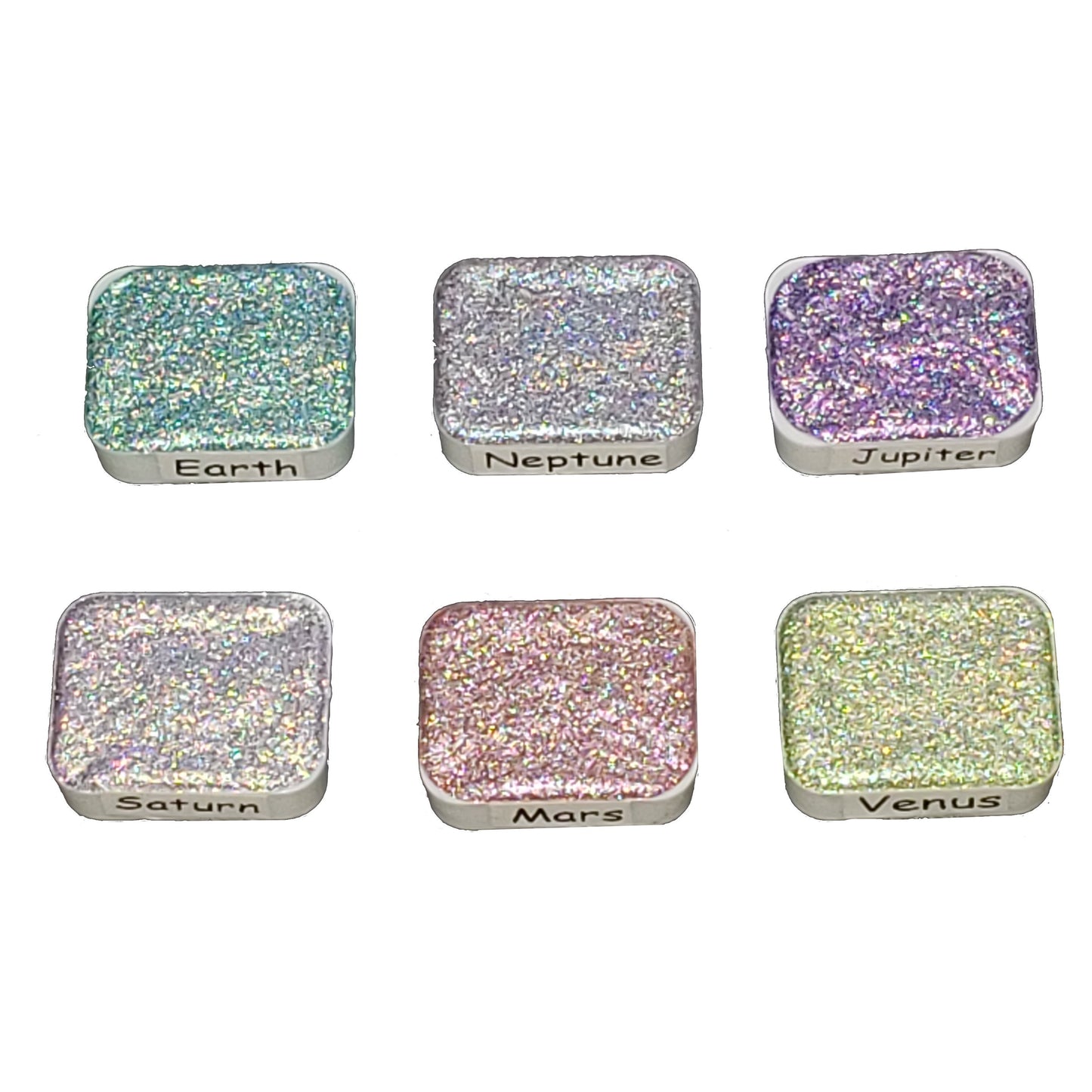 Planet Series *Quarter Pan* Holo Chameleon Watercolour Paint Artist Palette Set - Colour Shifting Paint - Handmade