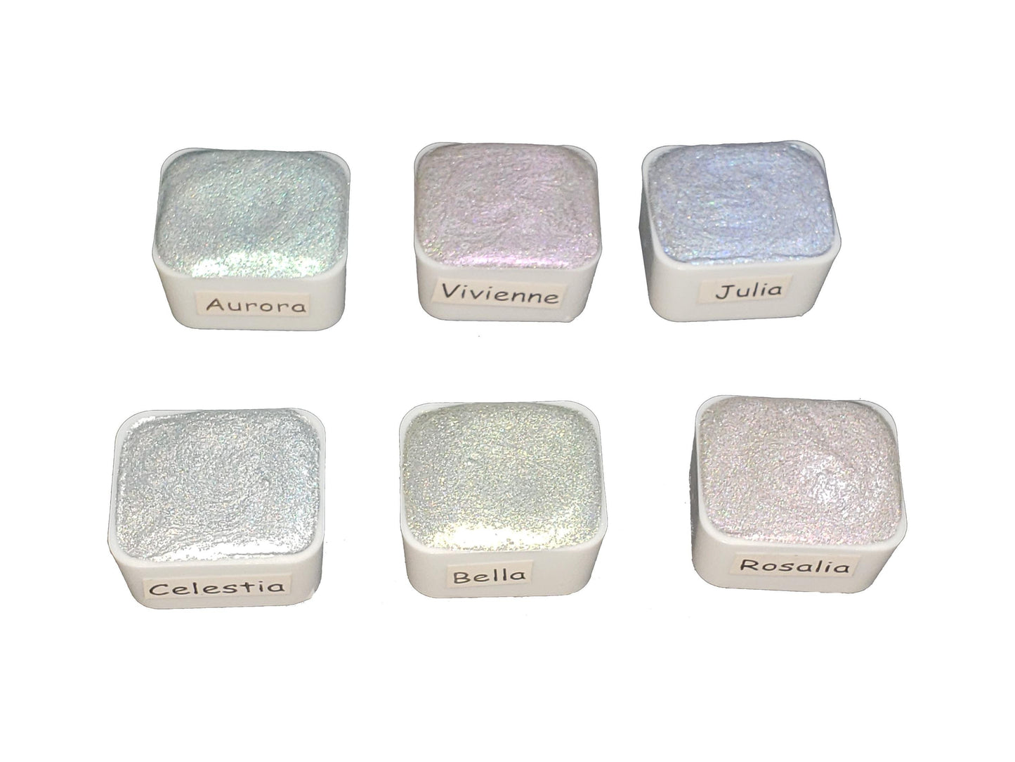 Princess Series * Half Pan * Handmade Chameleon Watercolour Glittery Paint Palette - Metallic Set - Artist Gift