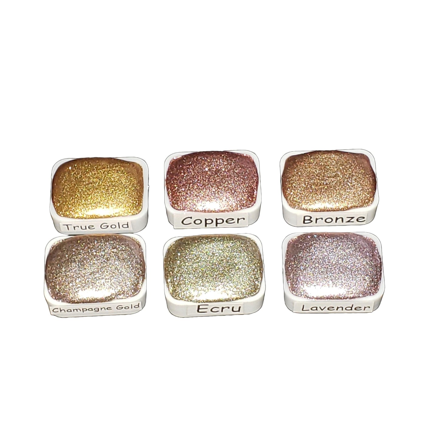 Pastel Series * Quarter Pan* Pastel Gold Chrome Watercolour Paint - Artist Palette Set - Handmade Metallic Paint