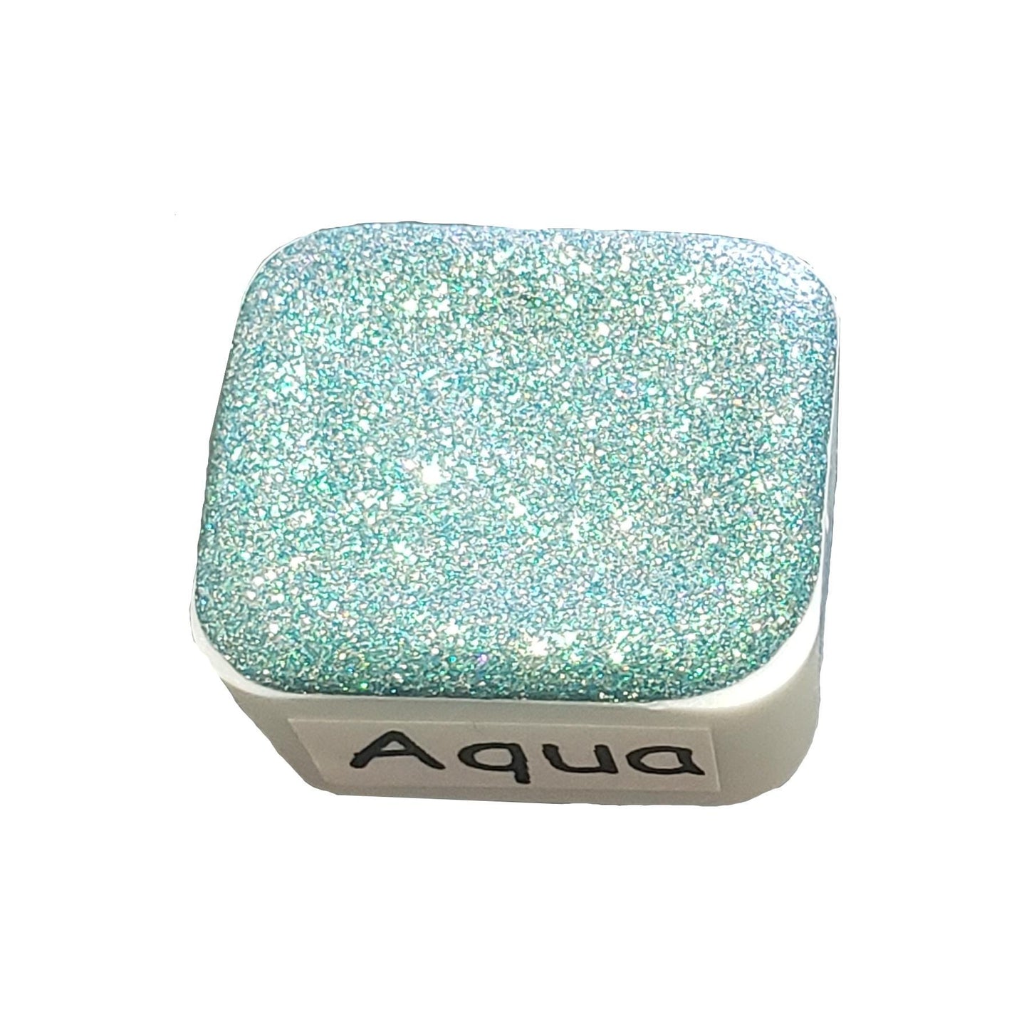 Aqua *Limited Edition* Chameleon + Holo Handmade Watercolour Paint - Half Pan - Chrome Metallic Color Shift Paint