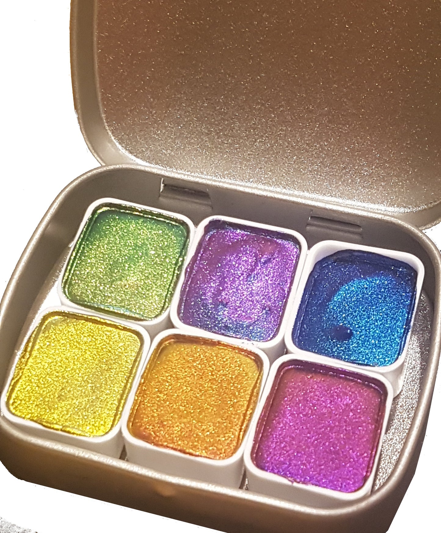 Vivid Series Vol 2 *Half Pan* Supershift Chameleon Watercolour Paint Artist Palette Set - Colour Shifting Paint - Handmade