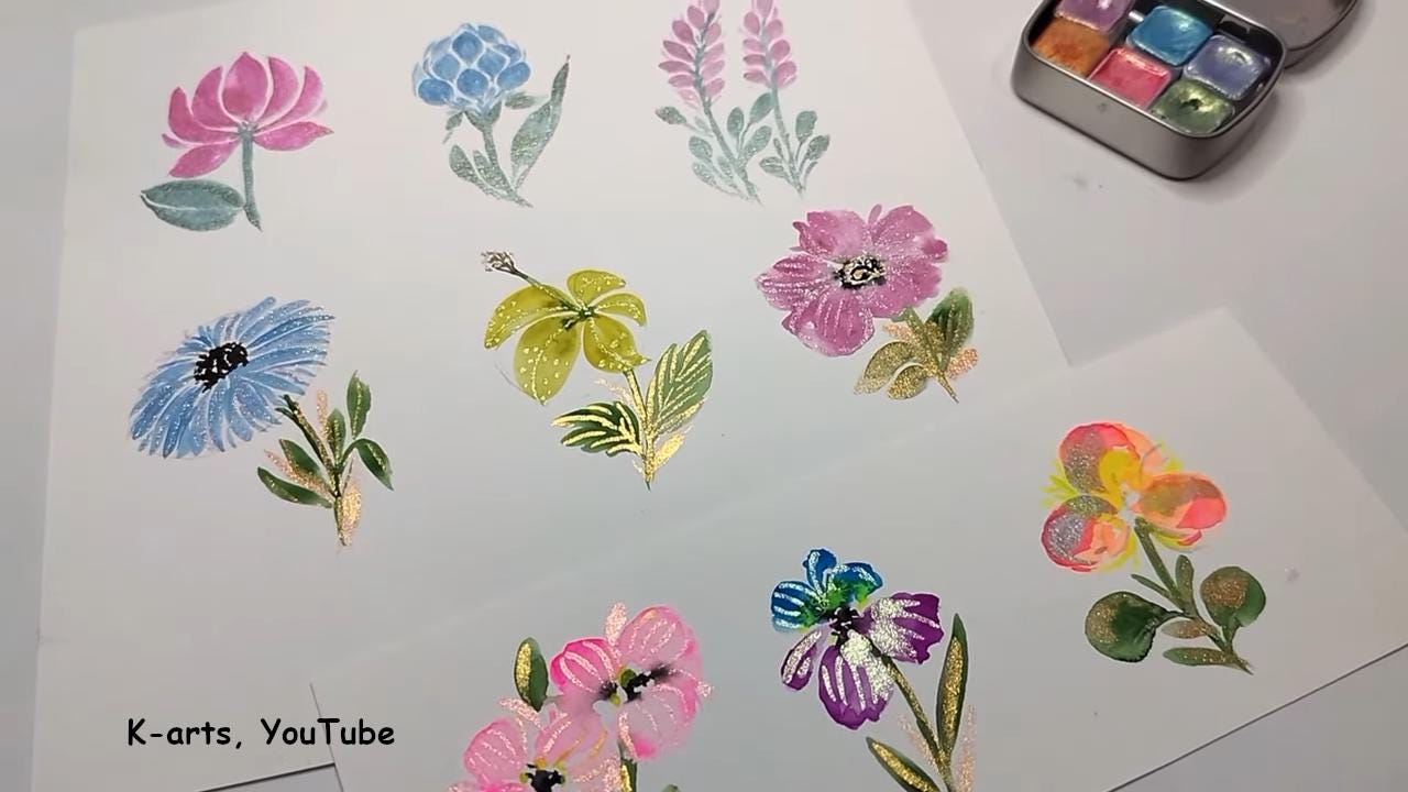 Fairy Series Handmade Chameleon Watercoulor Paint Dot Card - Set of 6 Colours - Sample Tester - Metallic Glitter Shimmer