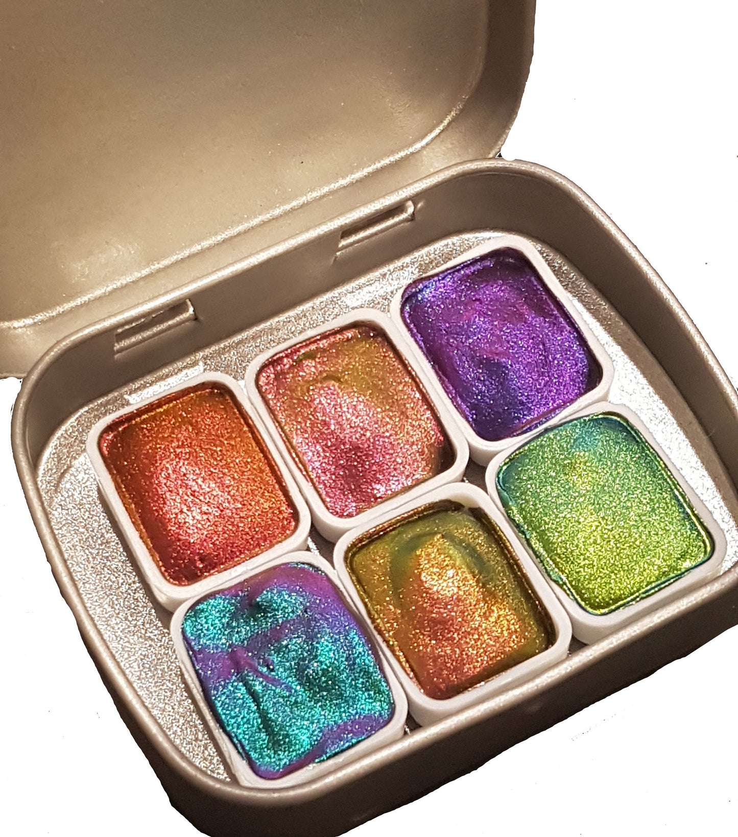 Vivid Series Vol 1 *Quarter Pan* Supershift Chameleon Watercolour Paint - Artist Palette Set - Colour Shifting Paint - Handmade