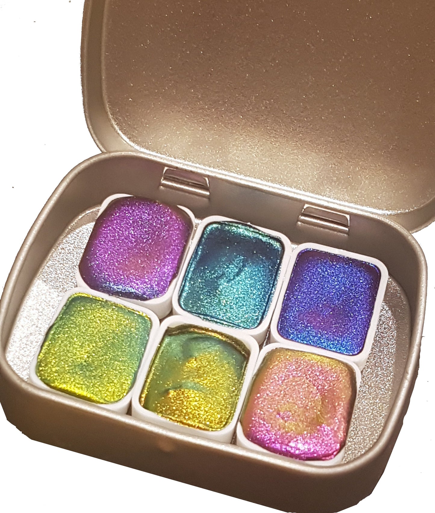 Vivid Series Vol 3 *Quarter Pan* Supershift Chameleon Watercolour Paint - Artist Palette Set - Colour Shifting Paint - Handmade