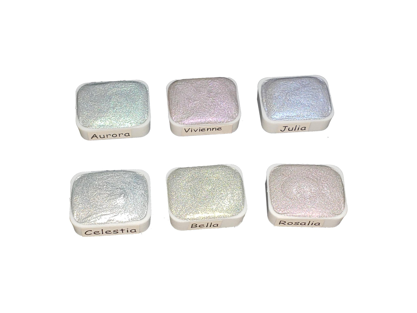 Princess Series * Quarter Pan * Handmade Watercolour Chameleon Paint Palette - Metallic Set - Artist Gift