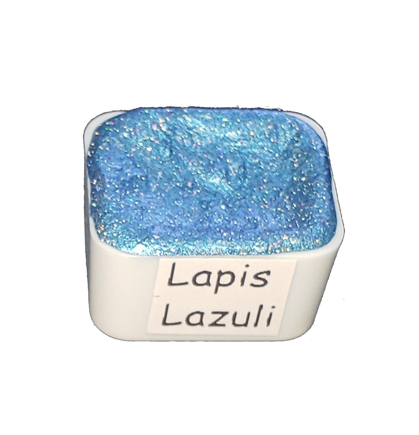 Lapis Lazuli *Limited Edition* Mica + Holo Handmade Watercolour Paint - Half Pan - Metallic Paint