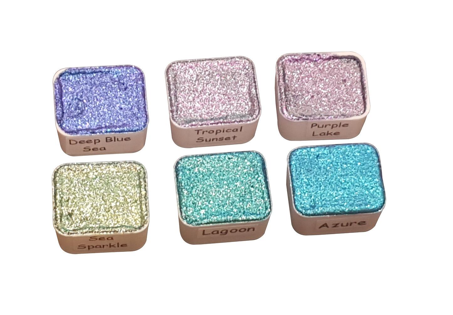 Ocean Series * Half Pan* Handmade Watercolour Glittery Paint Palette - Metallic Mica Paint Set - Artist Gift - Calligraphy Hand Lettering