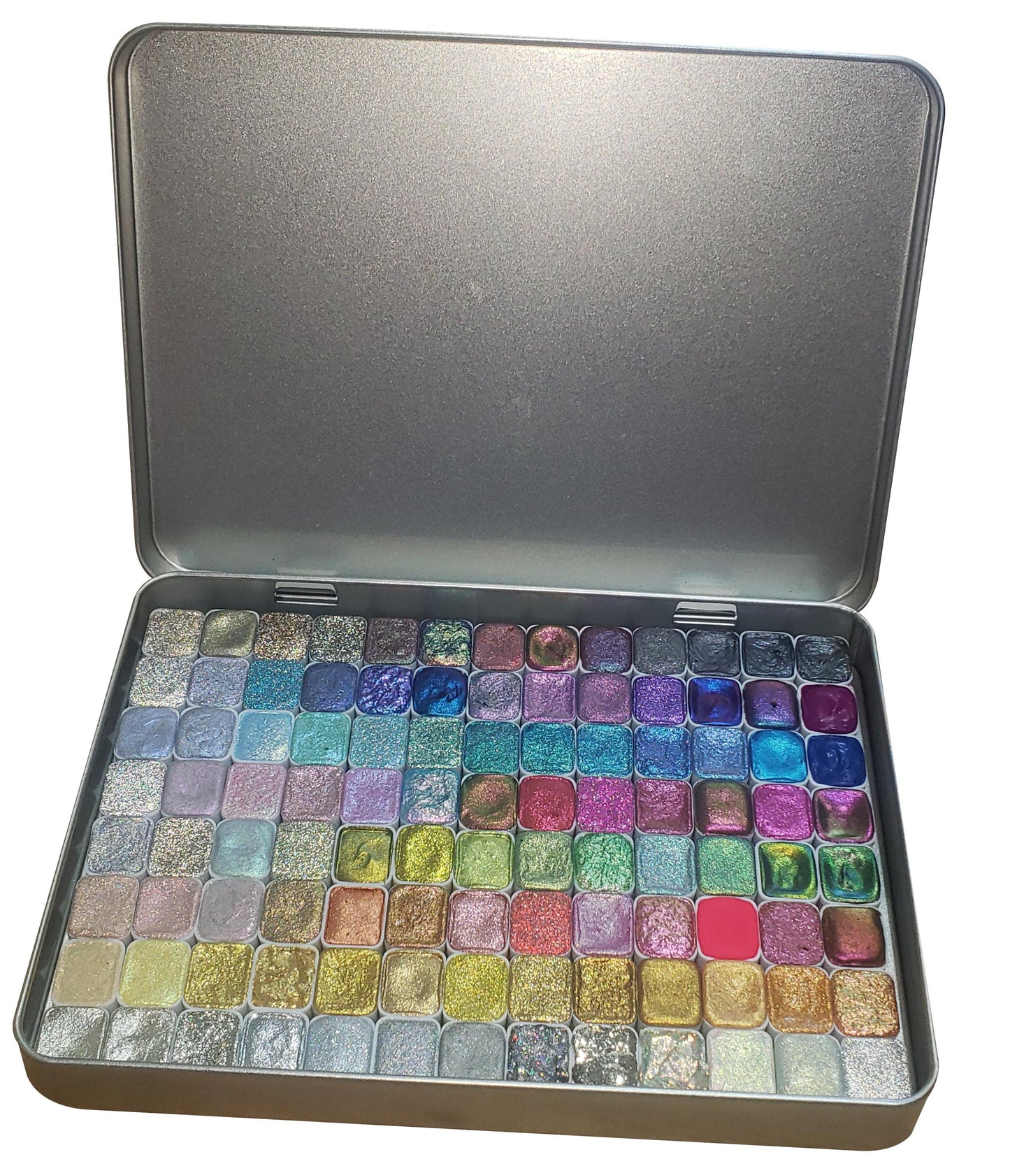 Huge Paint Set - 104 Colours - Handmade Metallic Shimmer Watercolour Paint Palette - Holo, Chrome, Chameleon