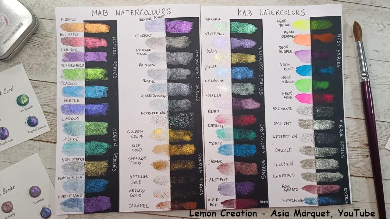 Nature Series *Quarter Pan* Holo Chameleon Watercolour Paint - Artist Palette Set - Colour Shifting Paint - Handmade