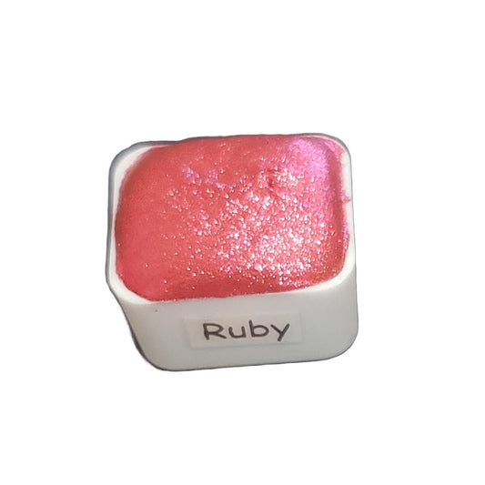 Ruby *Gemstone Series* Handmade Chrome Watercolour Paint - Metallic Glitter Holo Shimmer