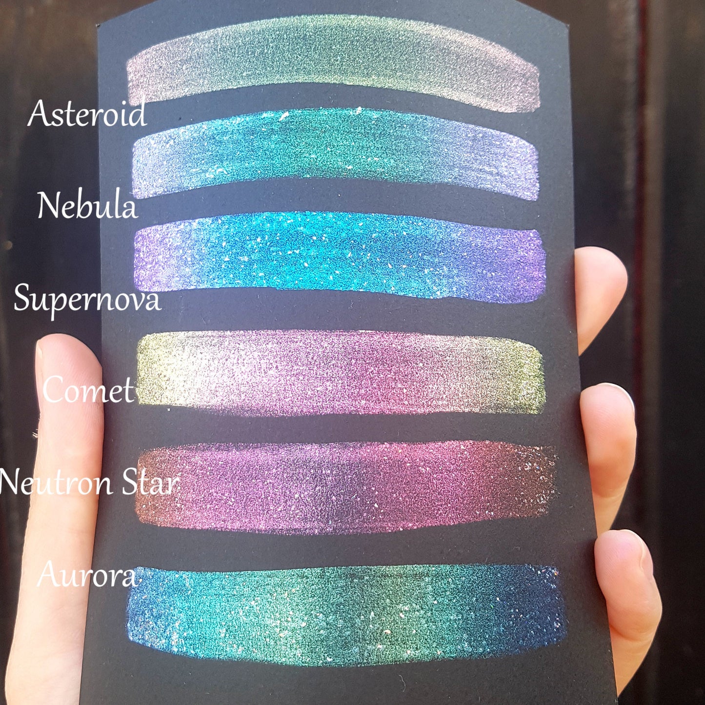 Comet - Galaxy Series *Unique Pigment Mix* Chameleon Handmade Watercolour Paint - Half Pan - Chrome Metallic Glitter Color Shifting Shimmer