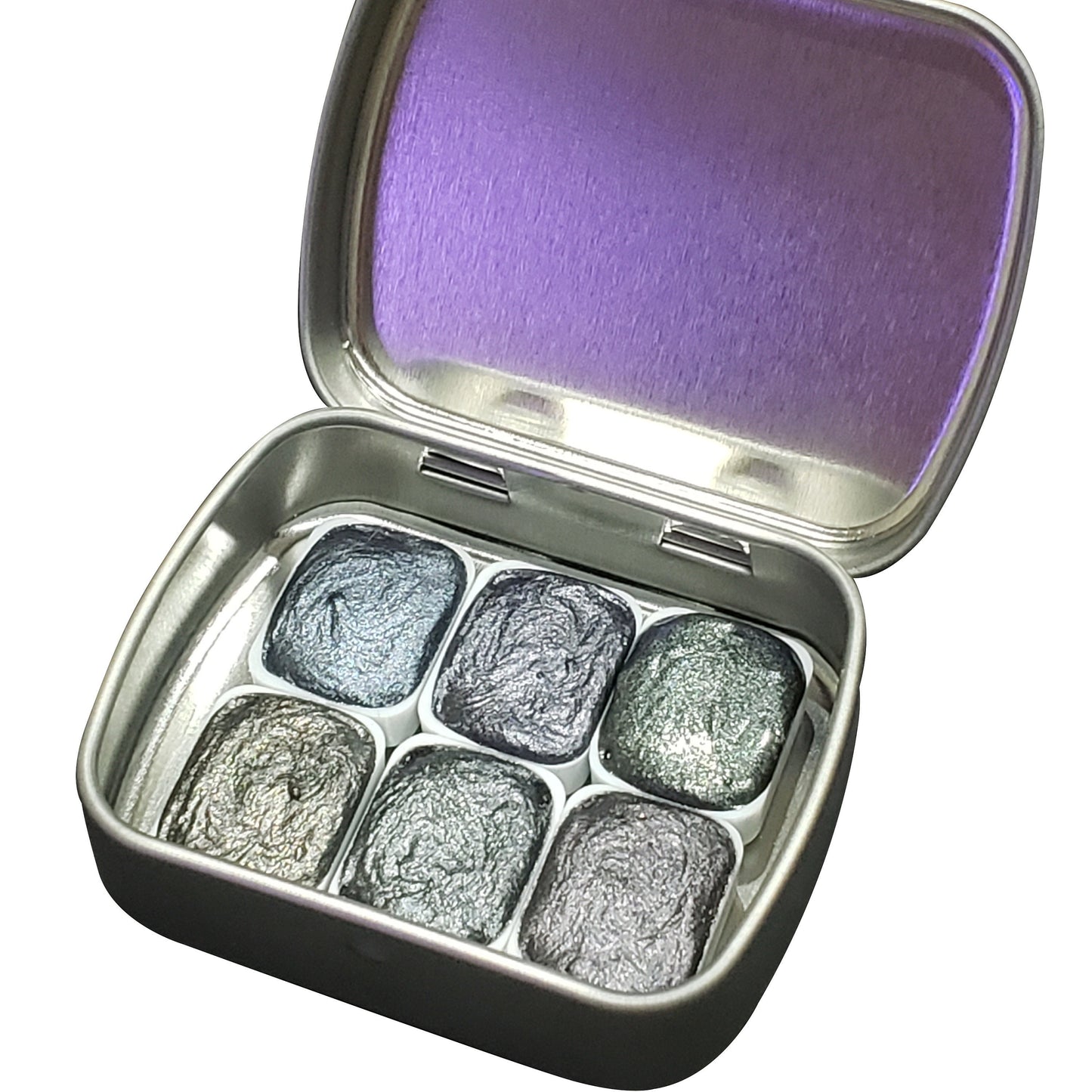 Gothic Series * Quarter Pan* Black Chameleon Watercolour Paint - Artist Palette Set - Handmade Metallic Paint