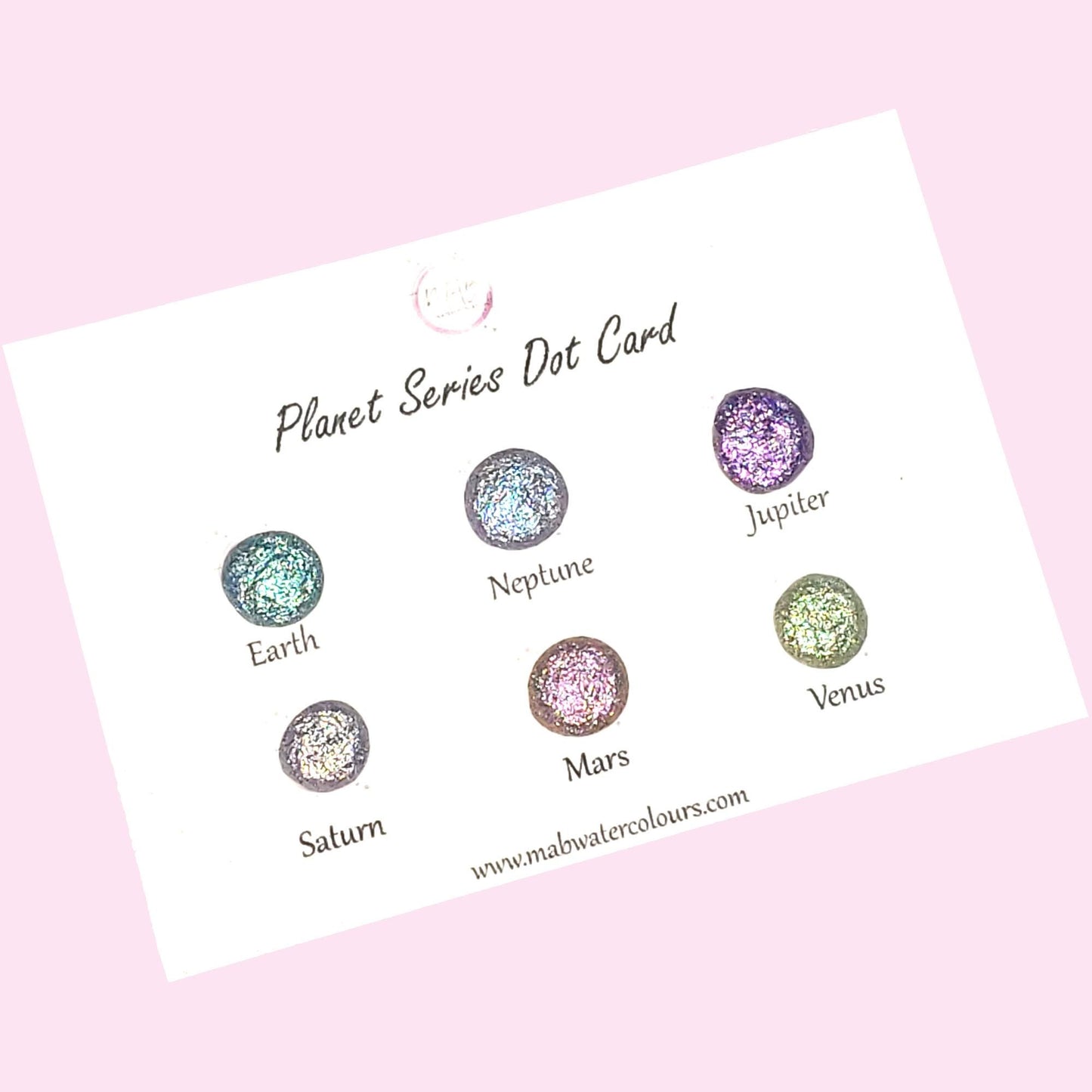 Planet Series Handmade Holo Chameleon Watercoulor Paint Dot Card - Set of 6 Colours - Sample Tester - Metallic Glitter Shimmer