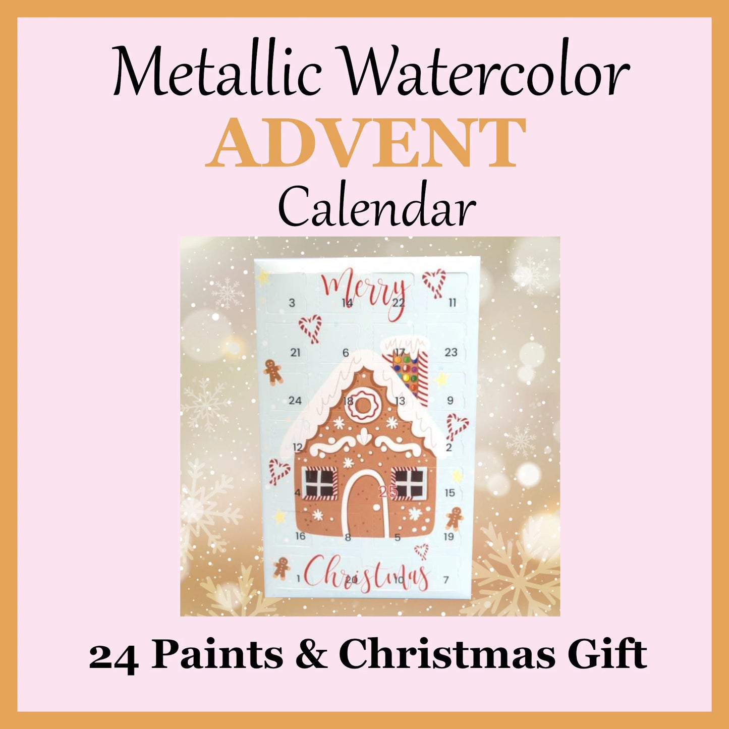 Advent Calendar - Handmade Metallic Watercolour Paint