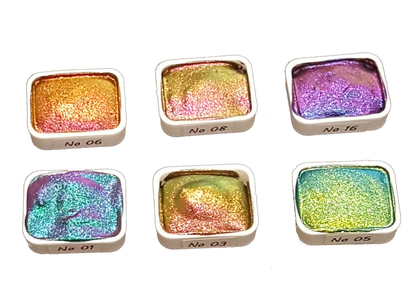 Vivid Series Vol 1 *Quarter Pan* Supershift Chameleon Watercolour Paint - Artist Palette Set - Colour Shifting Paint - Handmade