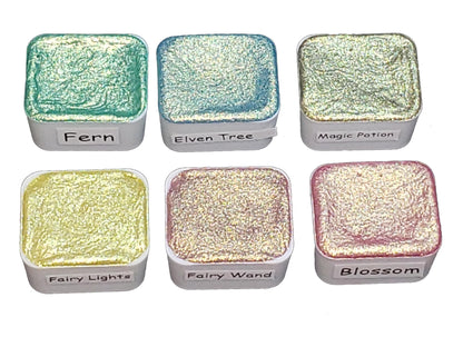 Fairy Series Vol 2 *Half Pan* Handmade Watercolour Palette - Gold Shift Chameleon Paint