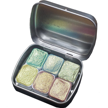Fairy Series Vol 2 *Half Pan* Handmade Watercolour Palette - Gold Shift Chameleon Paint