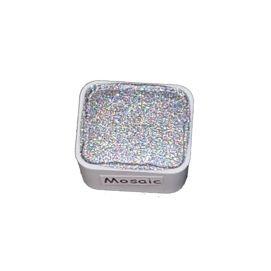 Mosaic - Handmade Holographic Watercolour Paint - Half Pan - Metallic Glitter Shiny Pearlescent Holo Chrome Shimmer