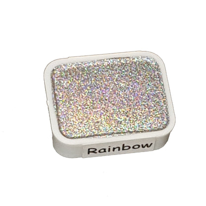 Rainbow - Handmade Holographic Watercolour Paint - Half Pan - Metallic Glitter Shiny Pearlescent Holo Chrome Shimmer