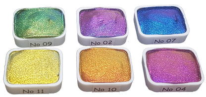 Vivid Series Vol 2 *Quarter Pan* Supershift Chameleon Watercolour Paint - Artist Palette Set - Colour Shifting Paint - Handmade