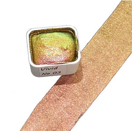 Vivid Series No 03 - Supershift Chameleon Handmade Watercolour Paint - Metallic Glitter Shimmer Calligraphy