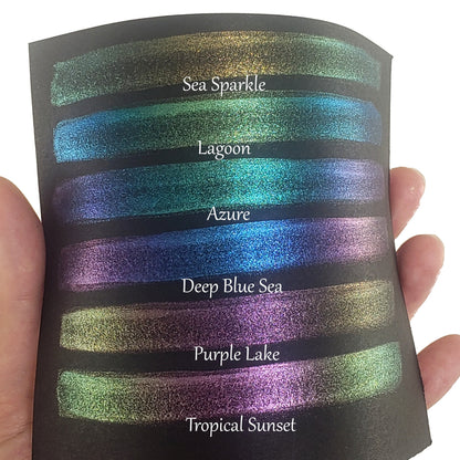 Ocean Series - Lagoon - Chameleon Handmade Watercolour Paint - Metallic Glitter Color Shifting Holographic