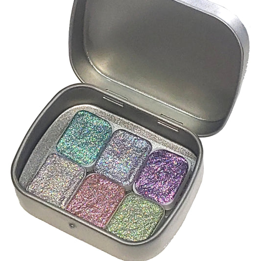 Planet Series *Quarter Pan* Holo Chameleon Watercolour Paint Artist Palette Set - Colour Shifting Paint - Handmade