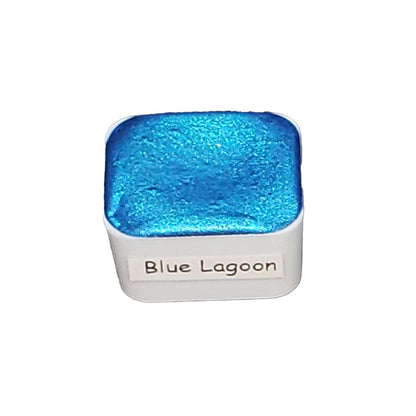 Cocktail Series - Blue Lagoon - Neon Chrome Handmade Metallic Watercolour Paint