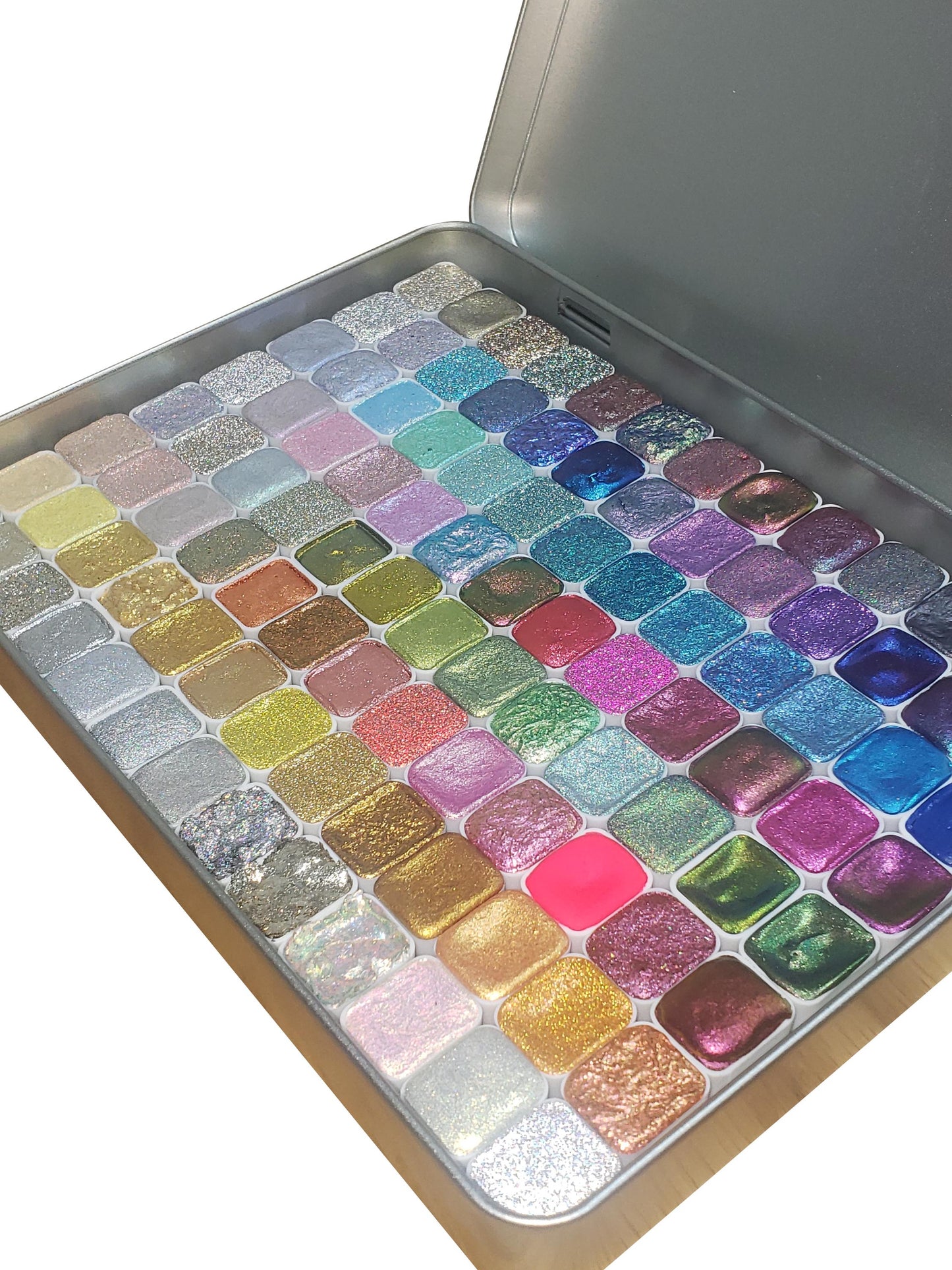 Huge Paint Set - 104 Colours -  Handmade Metallic Shimmer Watercolour Paint Palette - Holo, Chrome, Chameleon