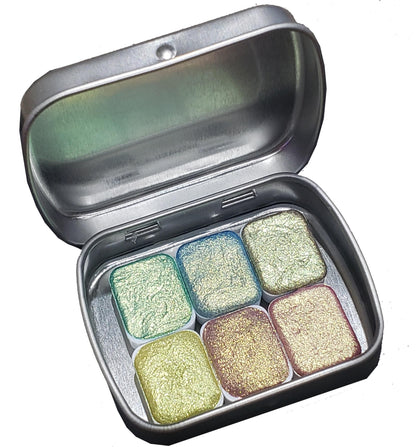 Fairy Series Vol 2 *Quarter Pan* Handmade Watercolour Palette - Gold Shift Chameleon Paint