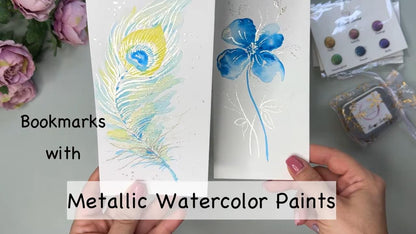 Mirror Series * Quarter Pan* Silver Chrome Watercolour Paint - Artist Palette Set - Handmade Metallic Paint