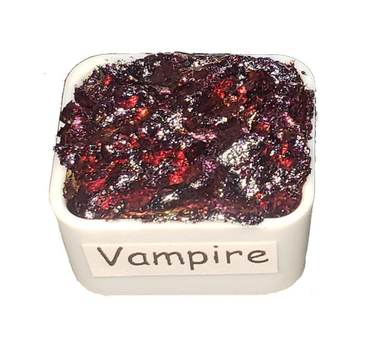 Vampire *Flaky* Chameleon Handmade Watercolour Paint - Half Pan - Metallic Color Shift Paint