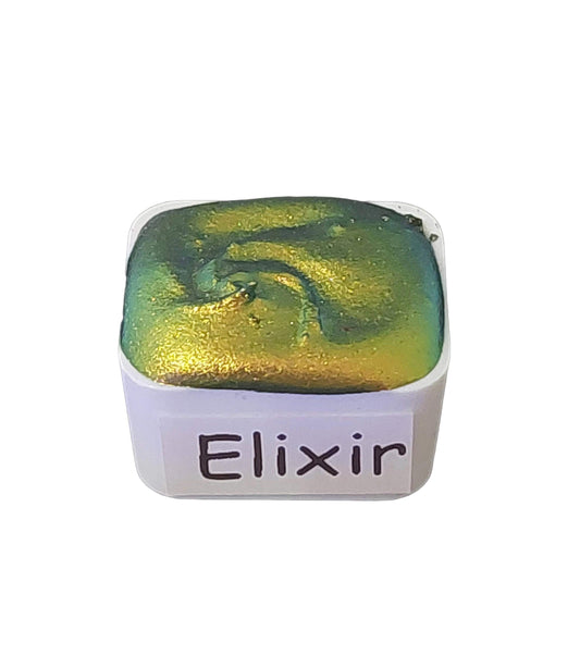 Elixir *Limited Edition* Chameleon + Holo Handmade Watercolour Paint - Half Pan - Metallic Paint