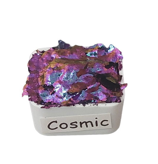 Cosmic *Flaky* Chameleon Handmade Watercolour Paint - Half Pan - Metallic Color Shift Paint