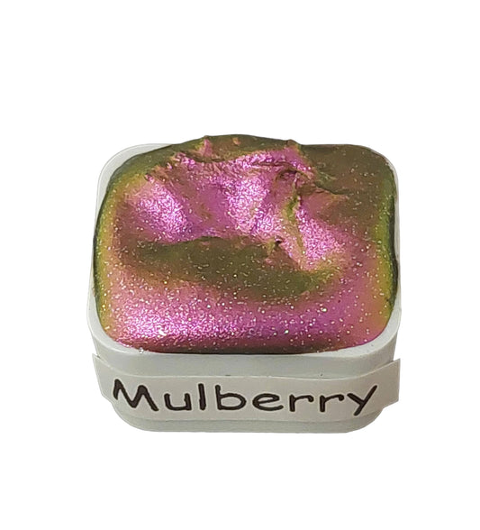 Mulberry *Limited Edition* Chameleon + Holo Handmade Watercolour Paint - Half Pan - Metallic Paint